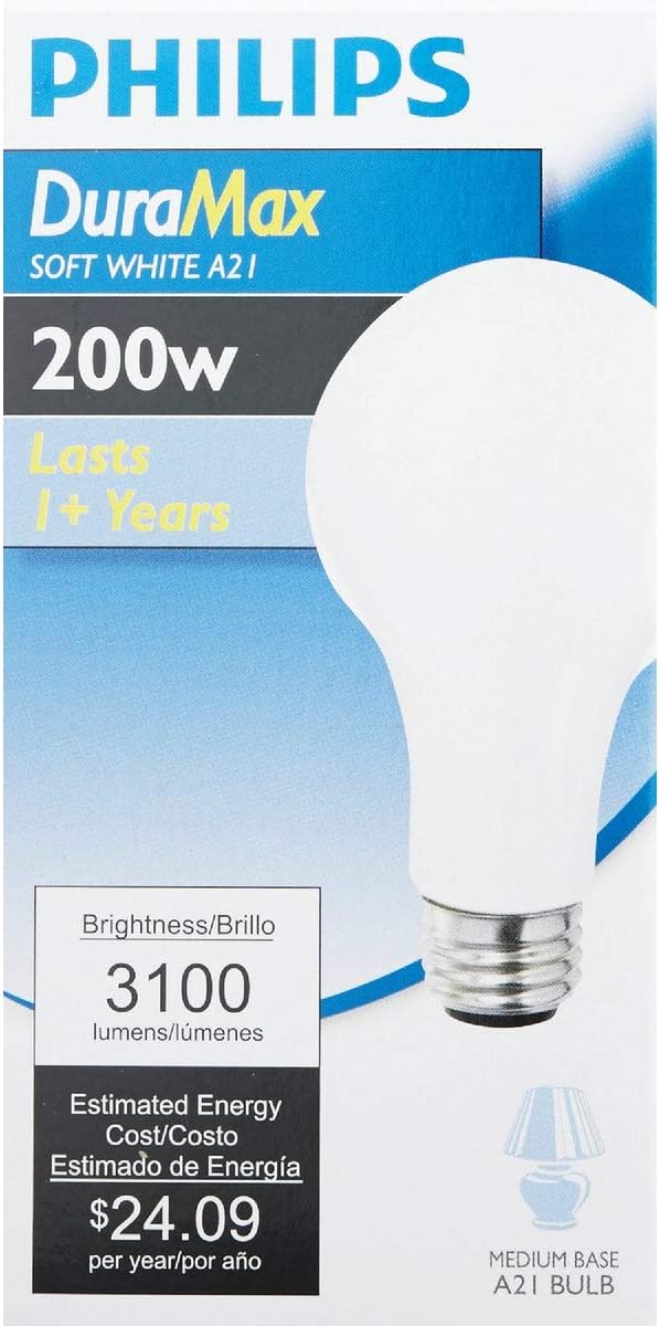 GE 44534 200-Watt Soft White A21 Bulb