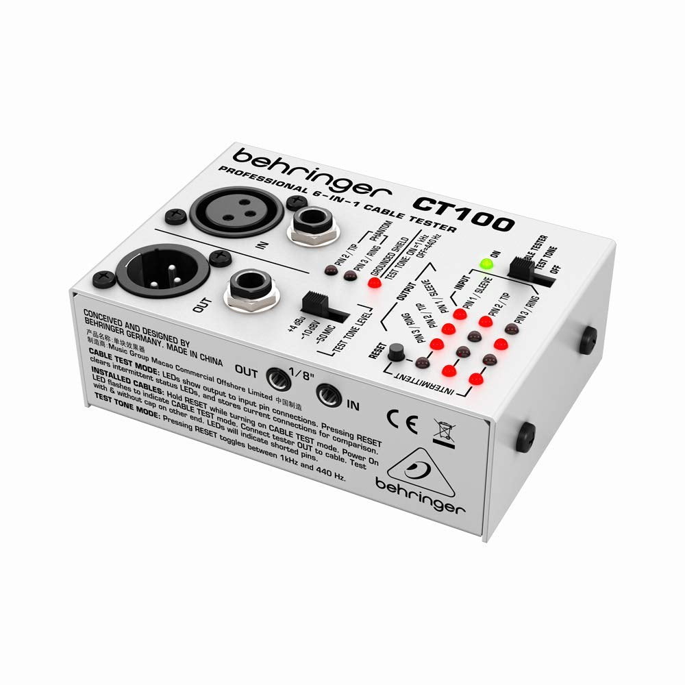 Behringer CT100 6-in-1 Cable Tester - Professional Grade