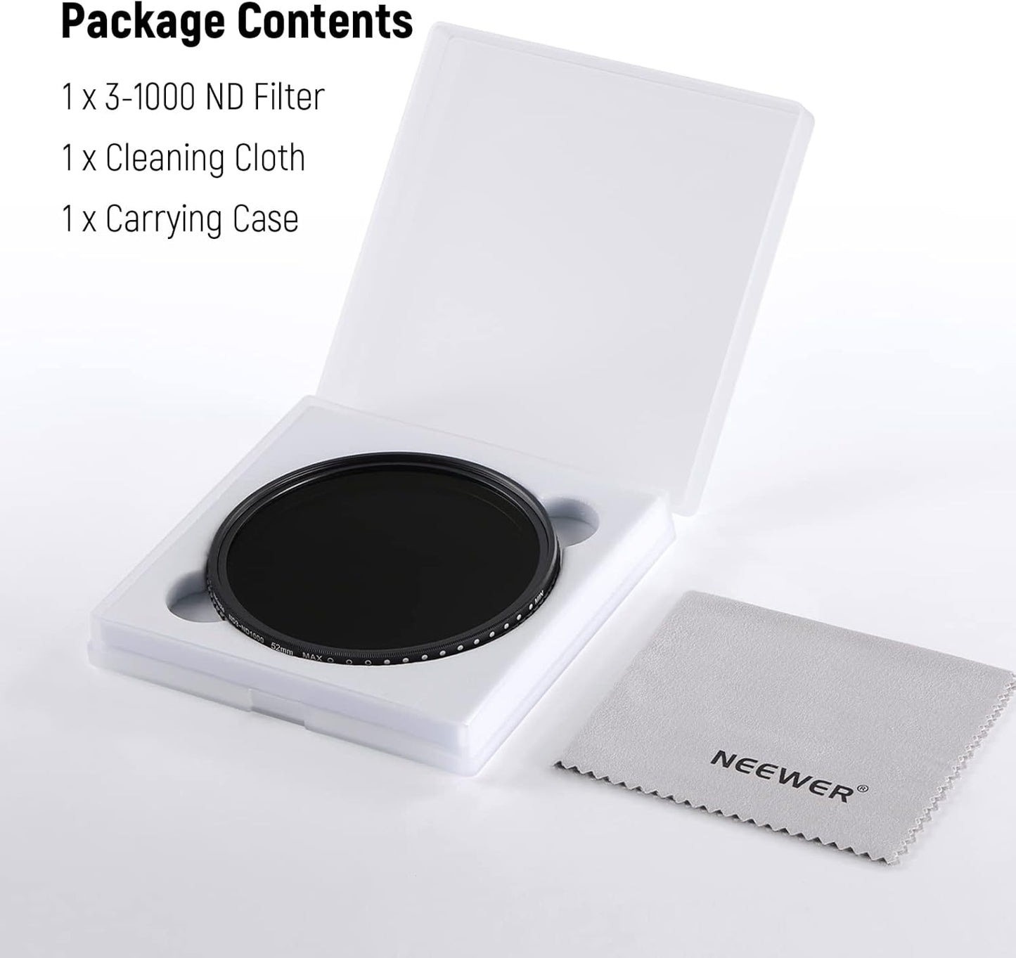 Neewer NW SERIES S 52mm Variable ND Filter, ND3-ND1000