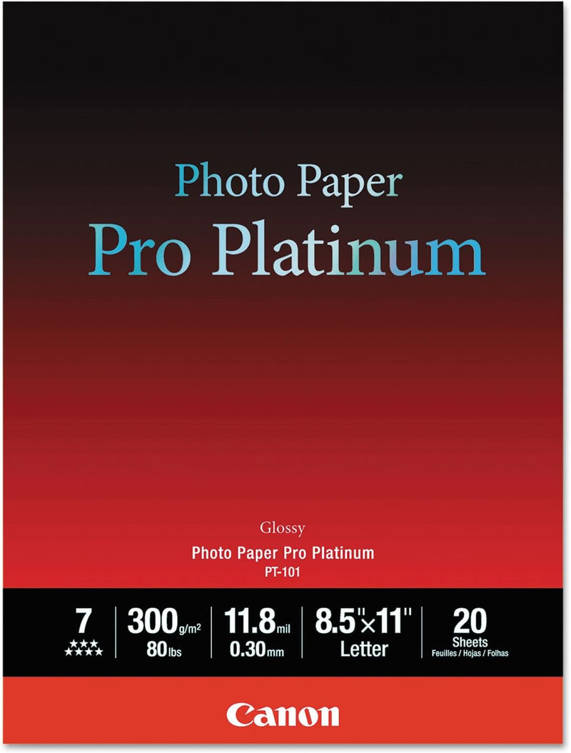 Canon 2768B022 Photo Paper Pro Platinum 8.5x11 20 Sheets — main product image