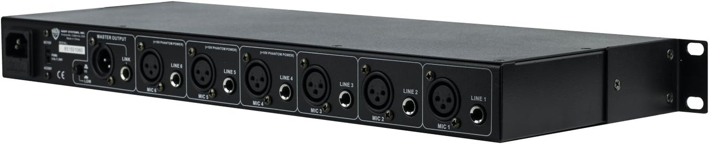 Nady RMX6 6 Channel Rackmount Microphone Line Mixer