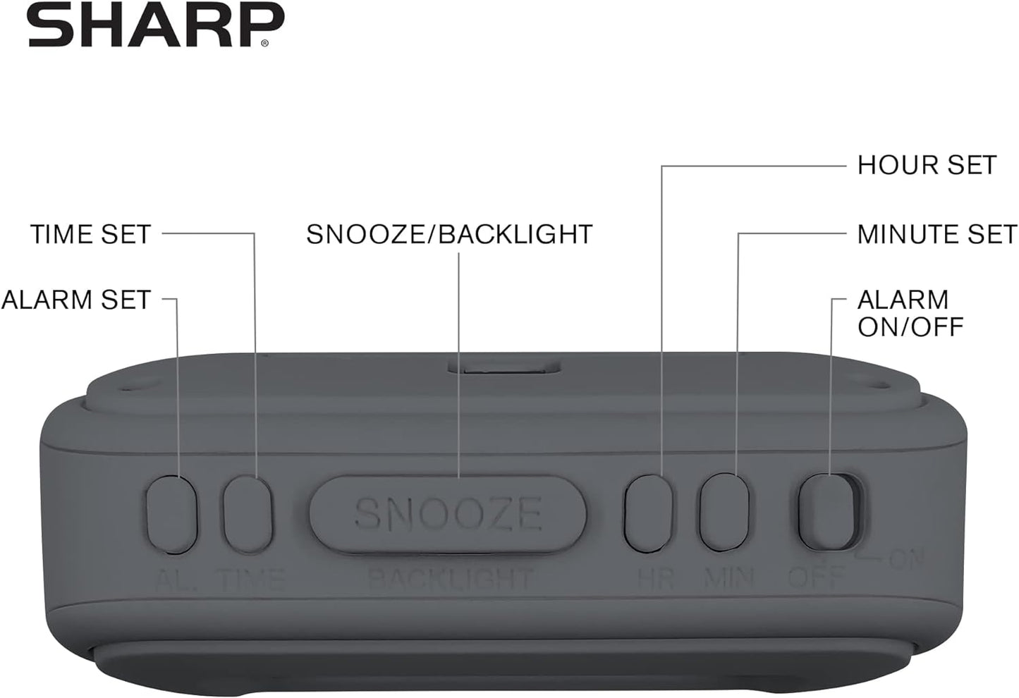 Sharp SPC483CAMZ Digital Alarm Clock Battery Operated
