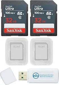 SanDisk Ultra 32GB SDHC UHS-I Card 2-Pack Bundle