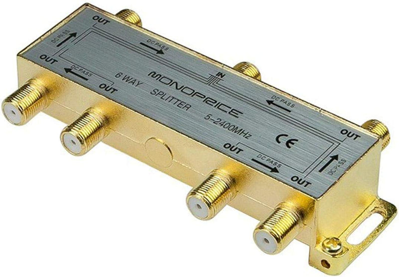 Monoprice 110016 Premium 6-Way Coax Cable Splitter — main product image