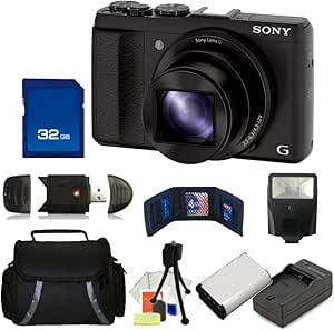 Sony DSC-HX50V/B 20.4MP Digital Camera 30x Zoom Bundle — main product image