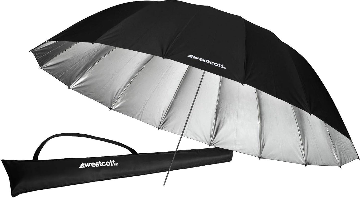 Westcott 4633 7-Feet Silver Parabolic Umbrella with Black Cover