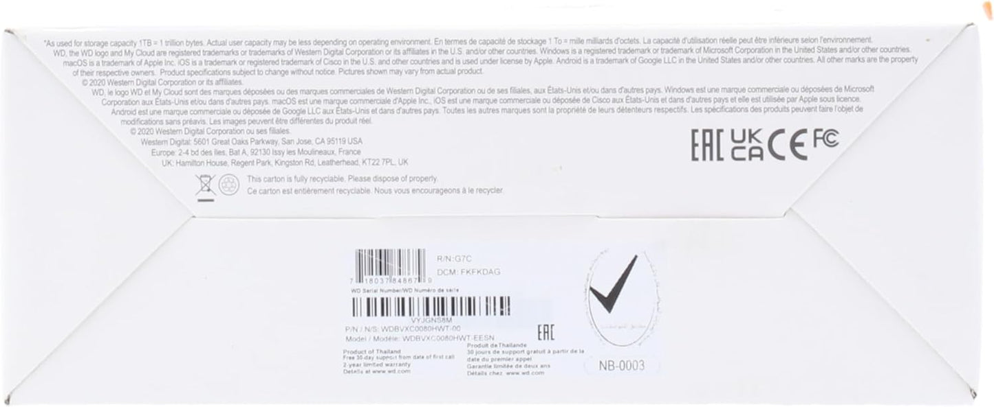 Western Digital WDBVXC0080HWT-EESN 8TB My Cloud Home Personal Storage
