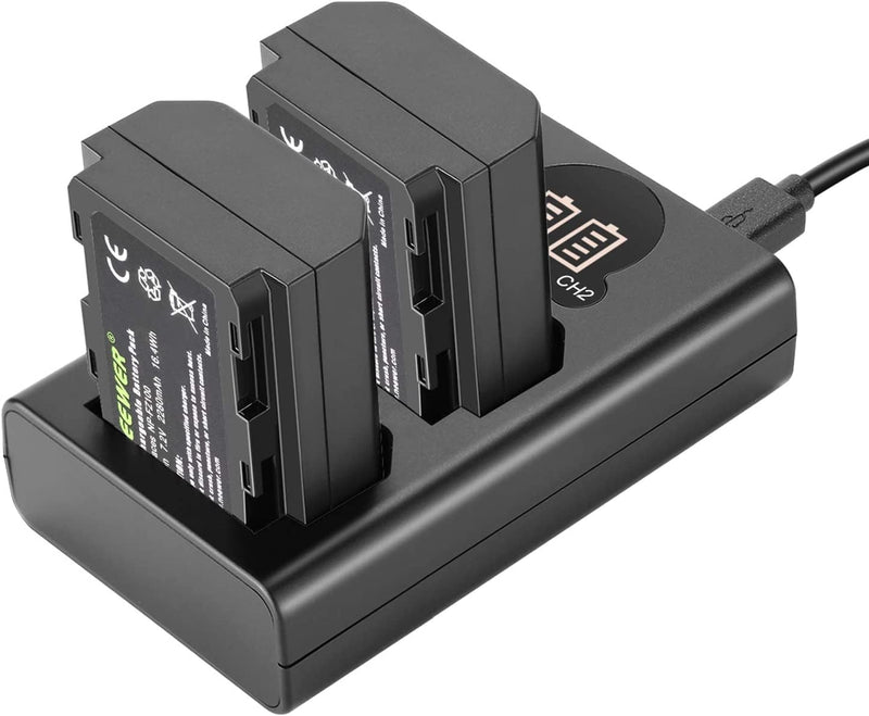 NEEWER NP-FZ100 2-Pack Battery Charger LCD for Sony Cameras — main product image