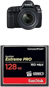 Canon EOS 5D Mark IV: Full Frame DSLR with 24-70mm Lens, 128GB Card