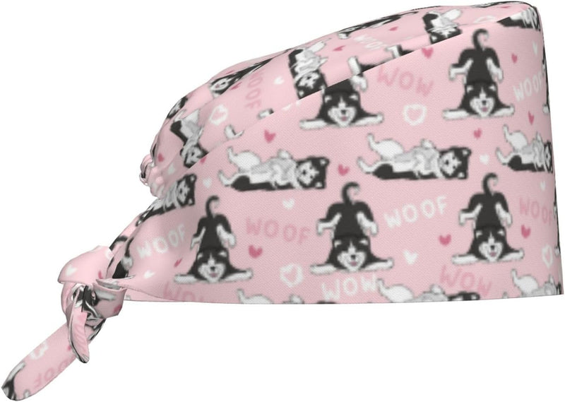 Novastar Scrub Caps Women Men Funny Husky Woof — main product image