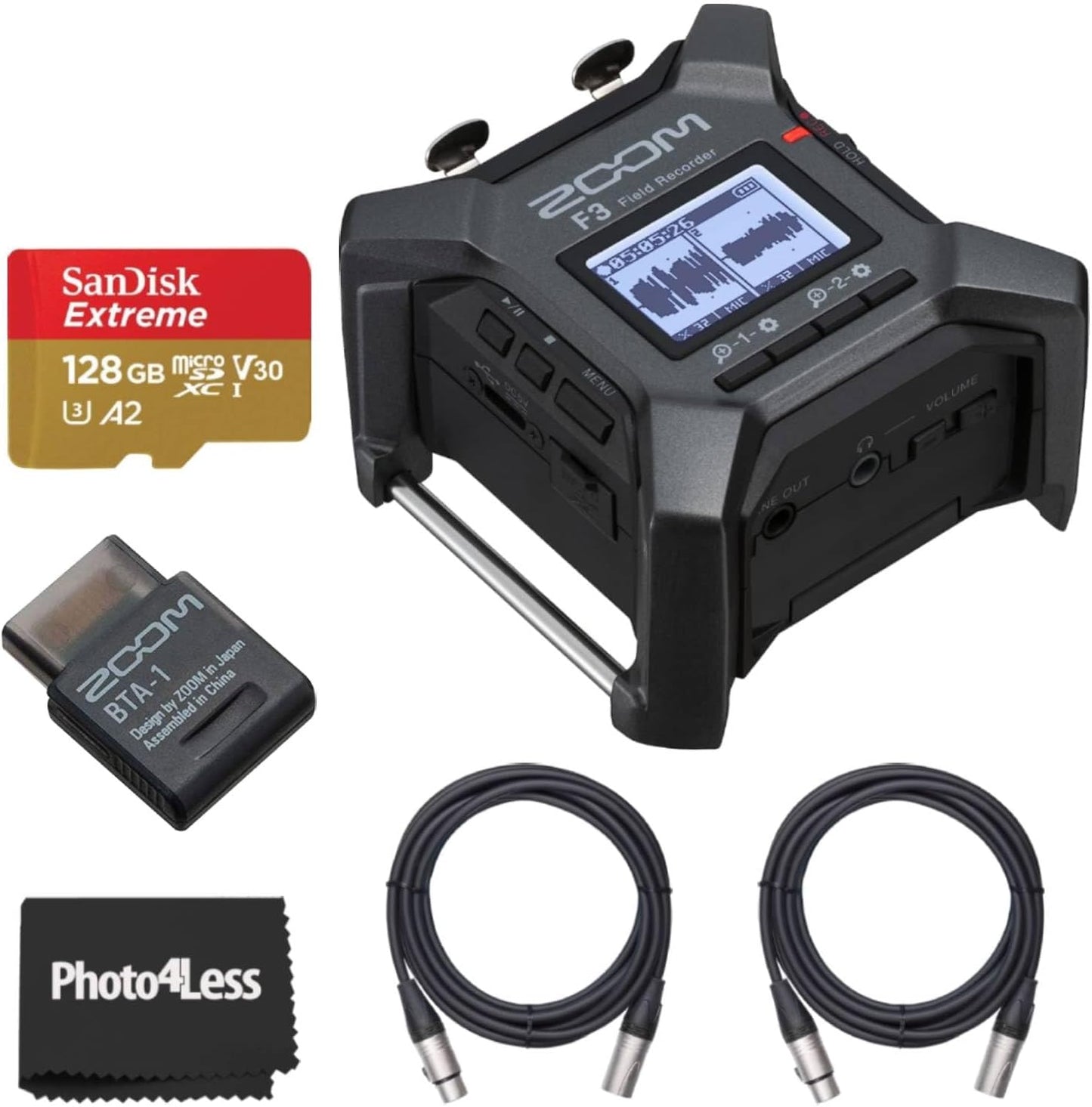 Zoom F3 32-Bit Float Multitrack Recorder Bundle