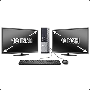 Dell 9020 Optiplex SFF PC: i5, 16GB, 2TB HDD + Dual 19" Monitors (Renewed)