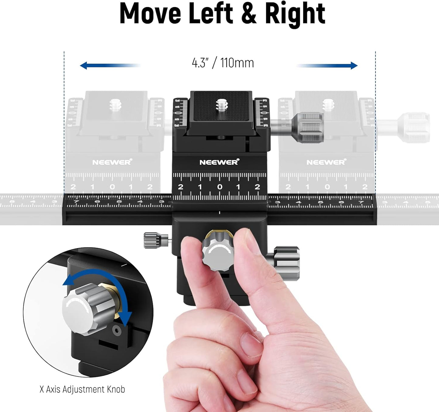 Neewer 10100932 4-Way Macro Focusing Rail Slider