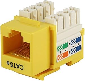 Monoprice 105377 Cat5E Punch Down Keystone Jack Yellow — main product image