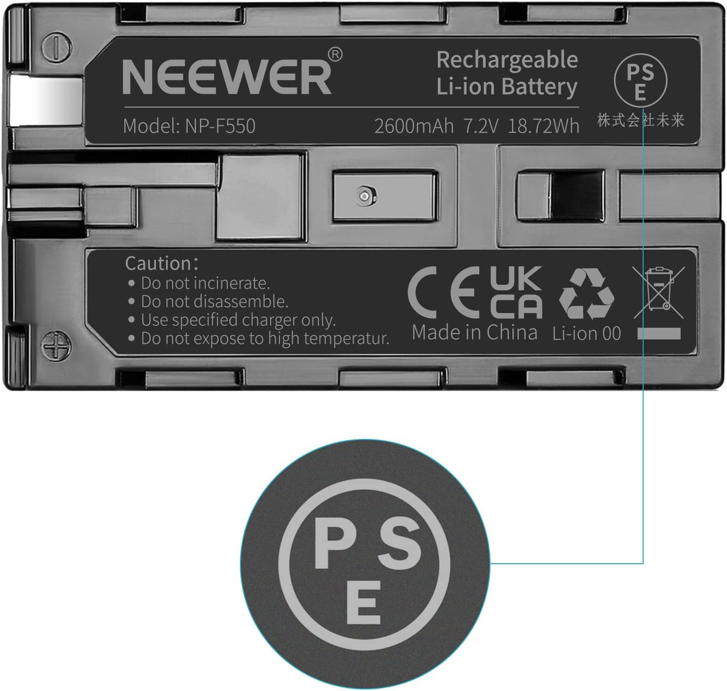 Neewer NP-F550 Replacement Battery 2-Pack 2600mAh Sony HandyCams