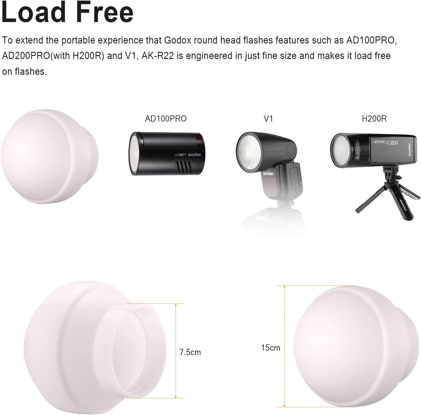 Godox AK-R22 Collapsible Diffusion Dome for V1 Round Head Flash