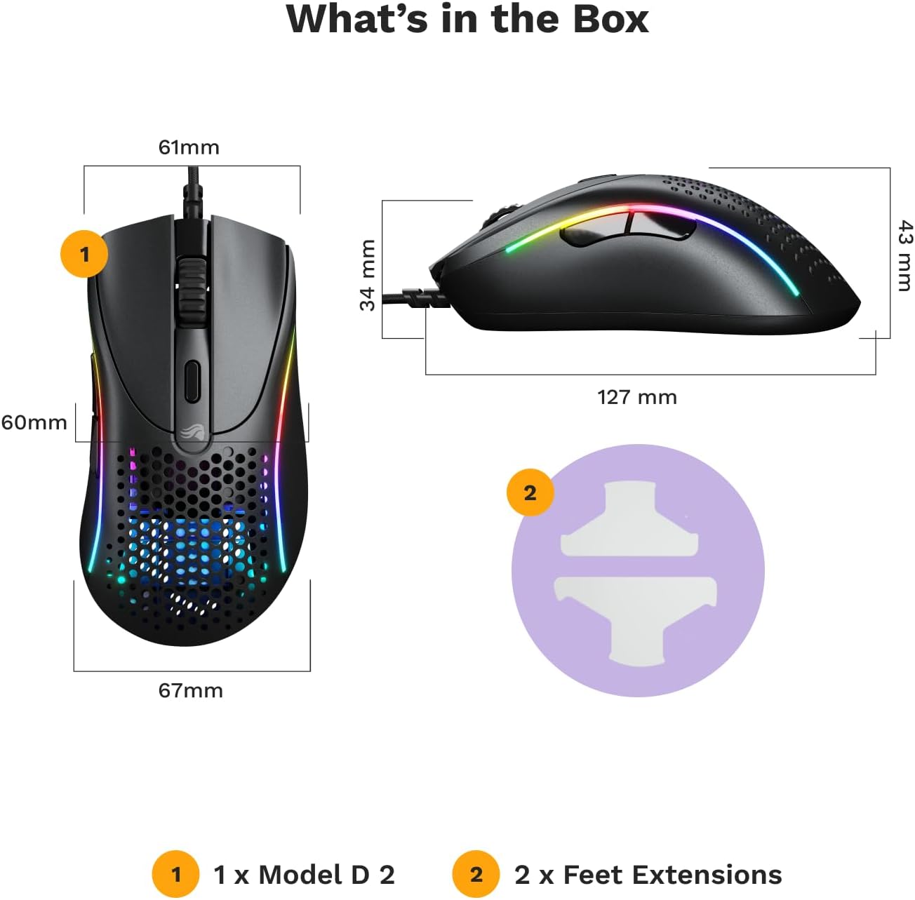 Glorious Glorious D 2 Wired Ergonomic Gaming Mouse