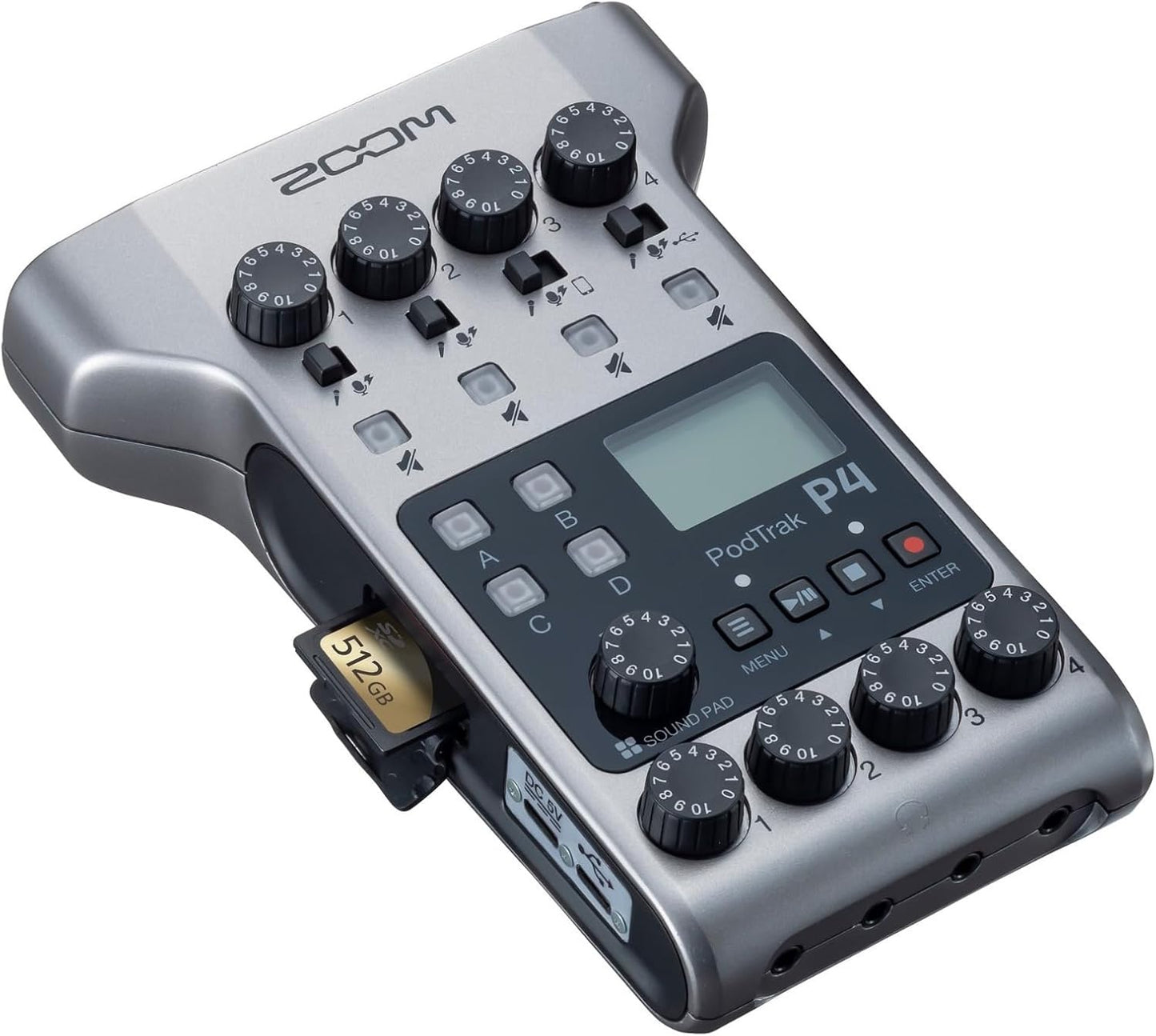 Zoom PodTrak P4 Portable Podcast Recorder with ZDM-1 Mic