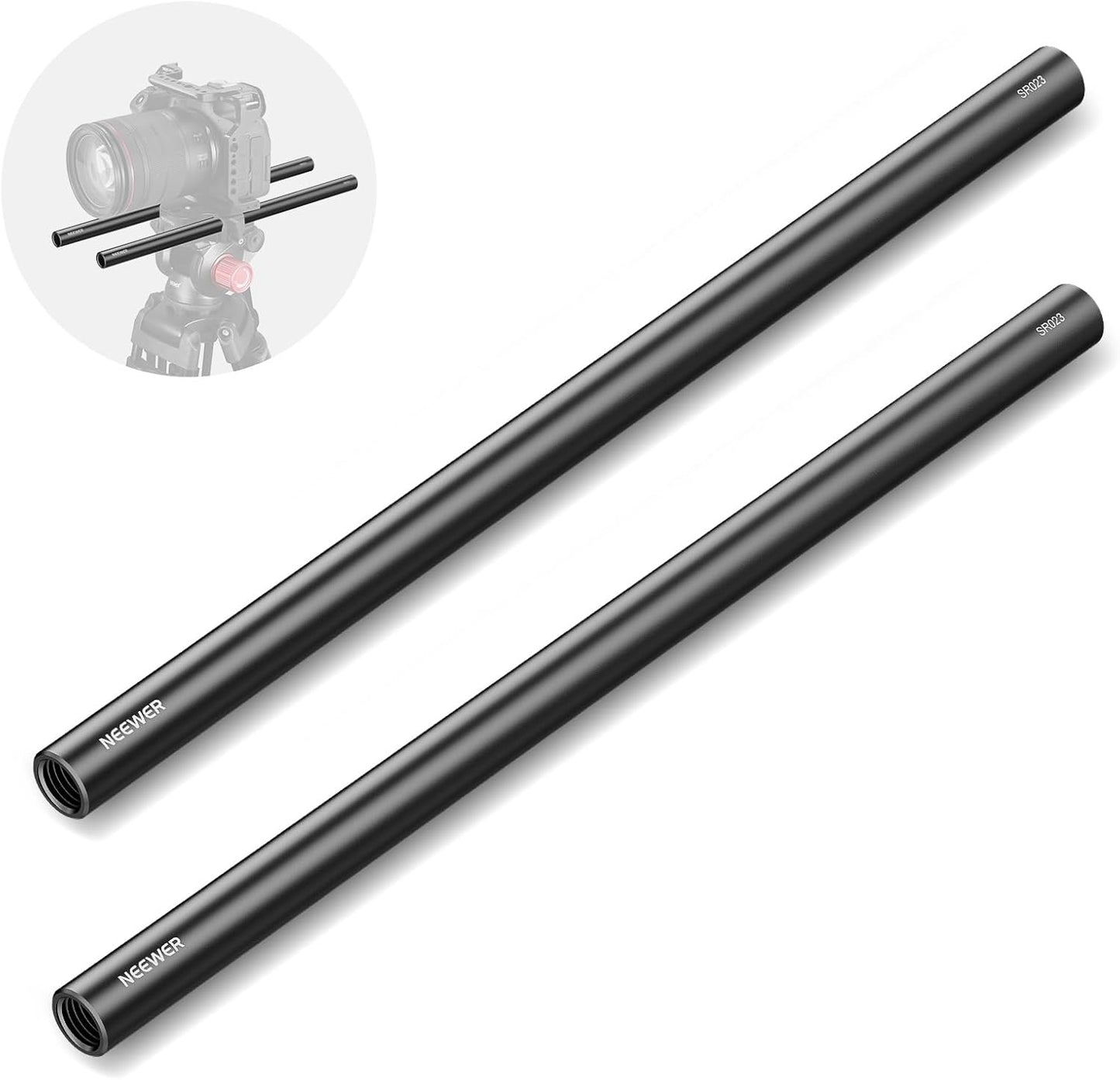 Neewer 10104676 15mm Rods 12"/30cm Extension 2-Pack