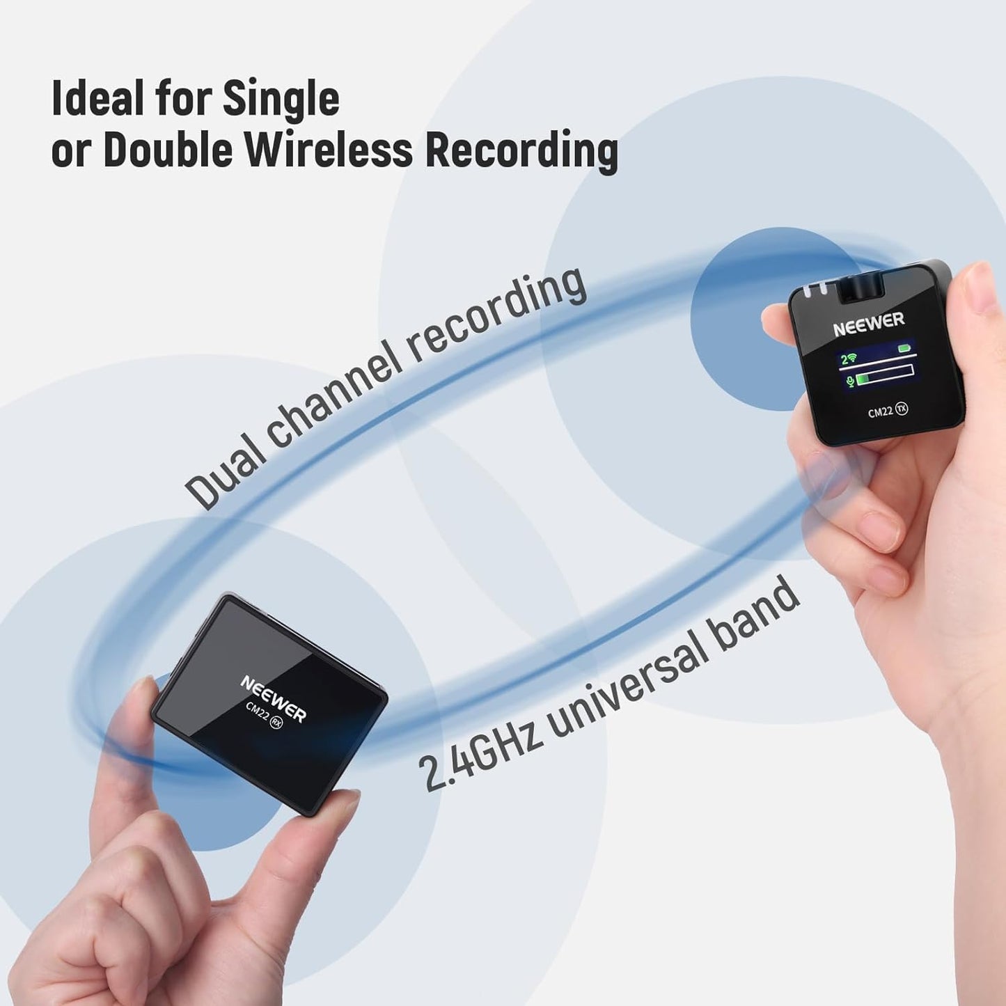 Neewer 21000042 Wireless Lavalier Microphones - Charging Case, 2 Pack