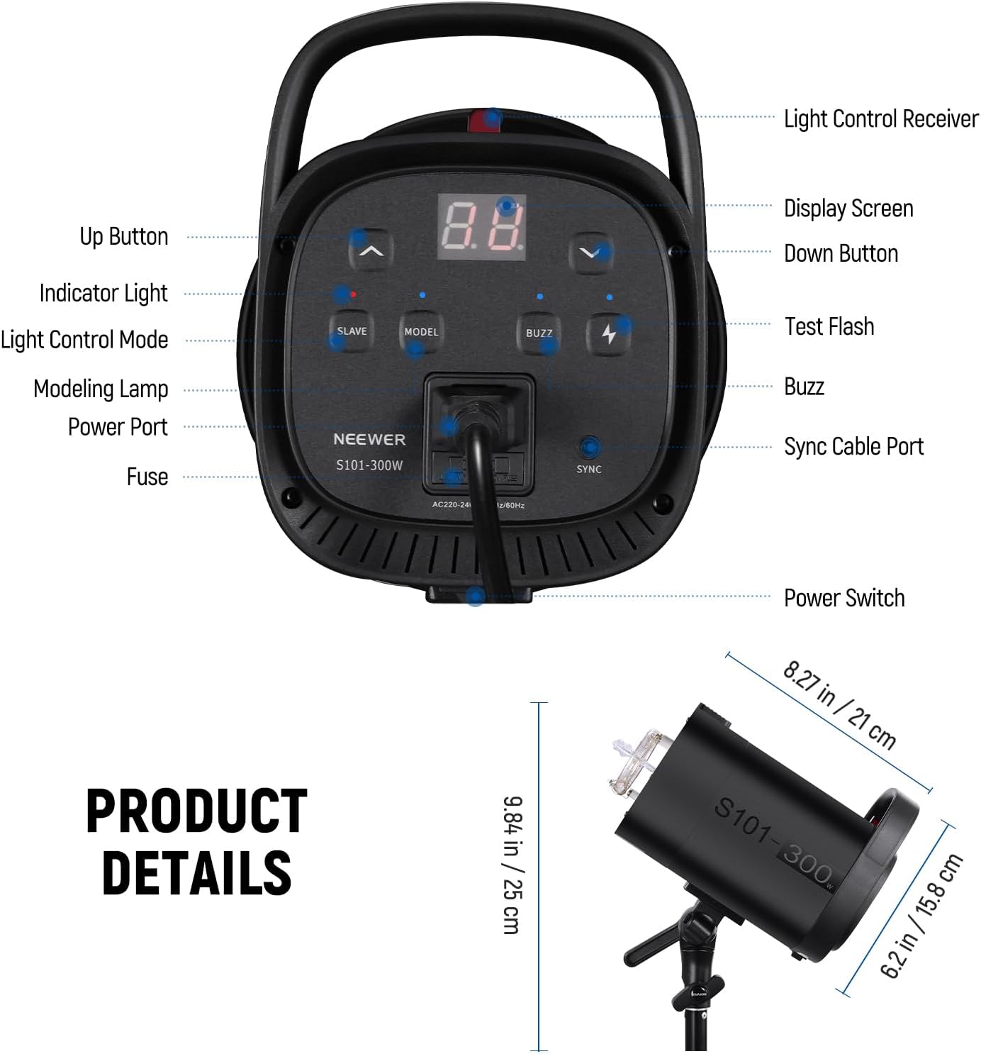 Neewer S101-300W Studio Strobe Flash Photography Light