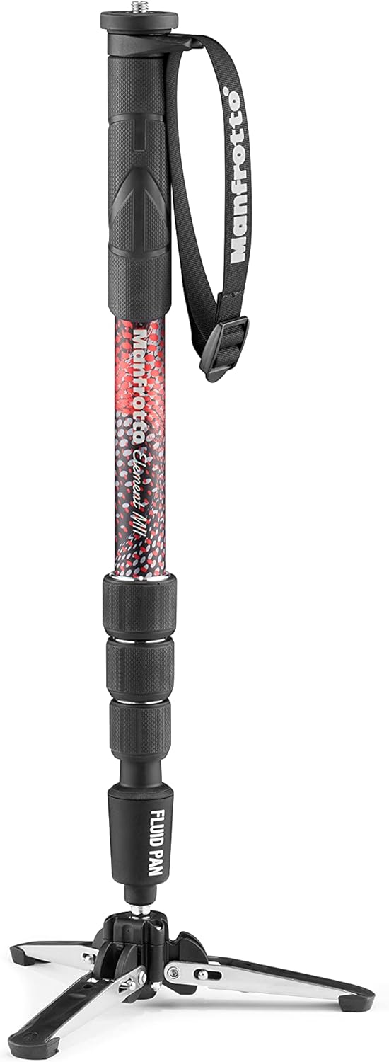 Manfrotto MVMELMIIA4 Element MII Video Monopod: Fluid Base, Red