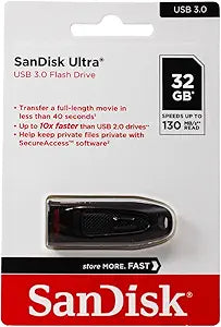 SanDisk Cruzer Ultra 32GB USB 3.0 Flash Drive 2-Pack