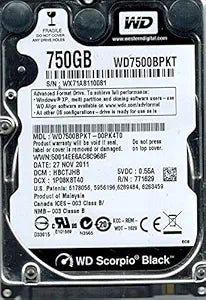 Western Digital WD7500BPKT 750GB SATA Laptop Drive