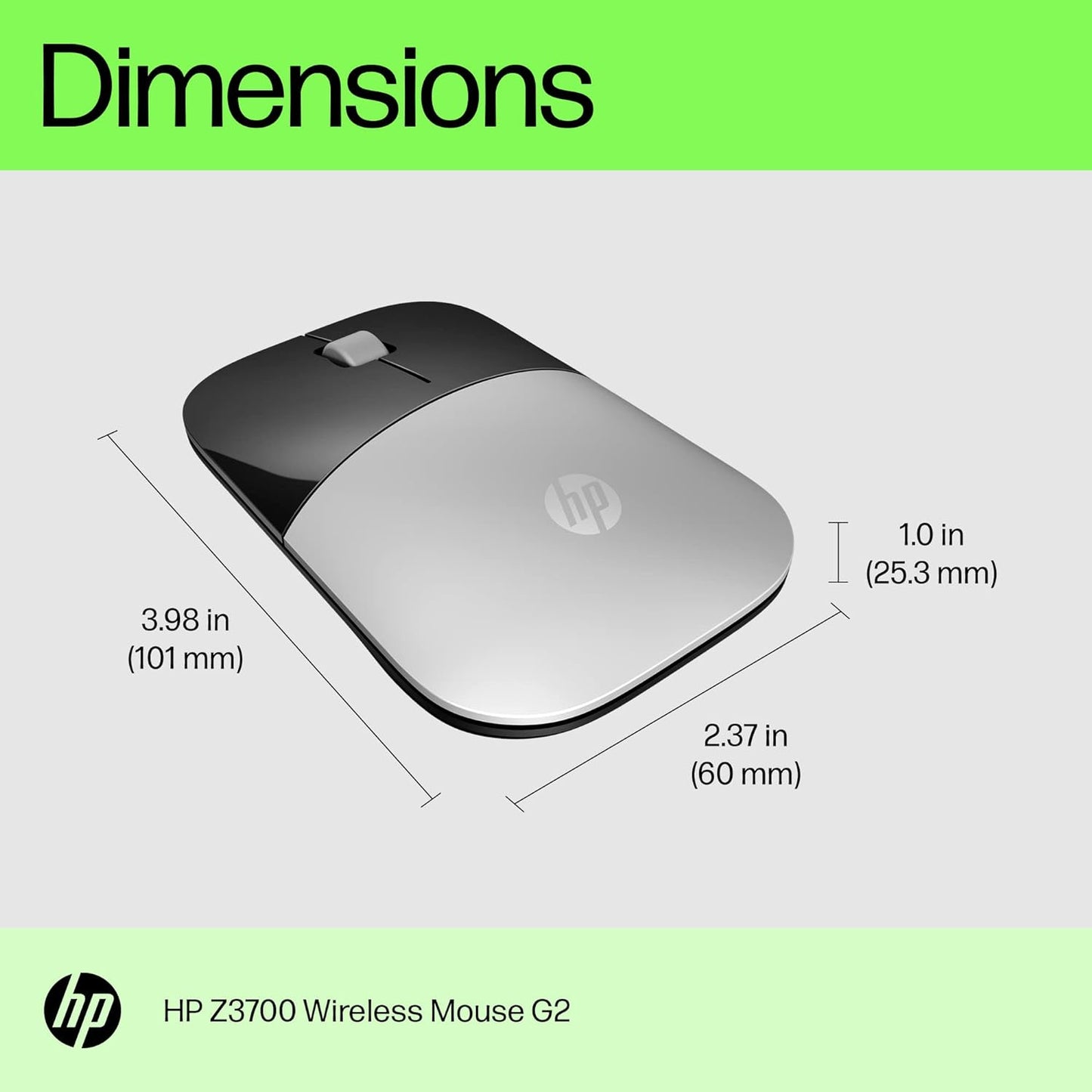 HP Z3700 G2 Wireless Mouse - Natural Silver