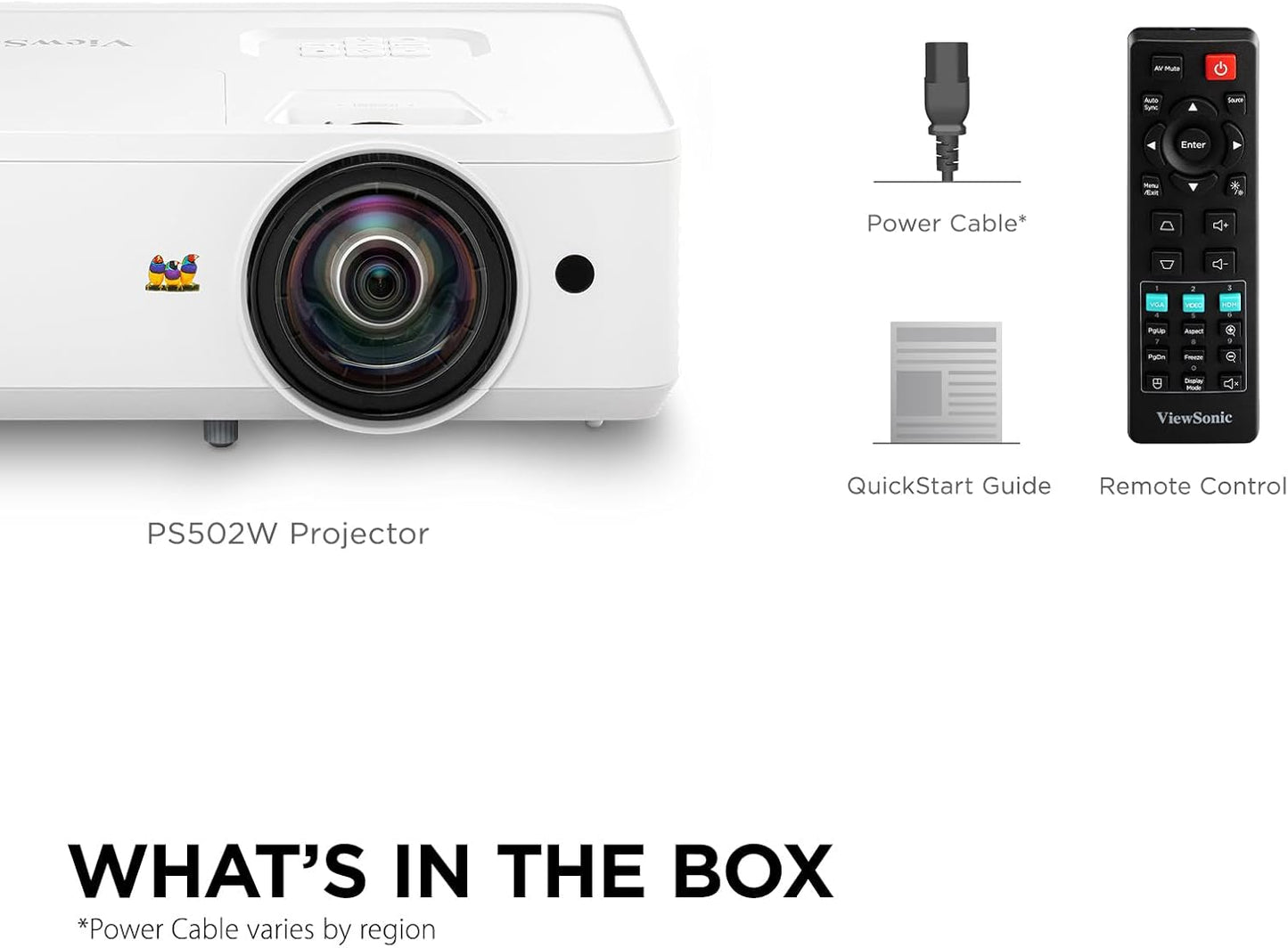 ViewSonic PS502W-CR WXGA Short Throw Projector (Renewed)