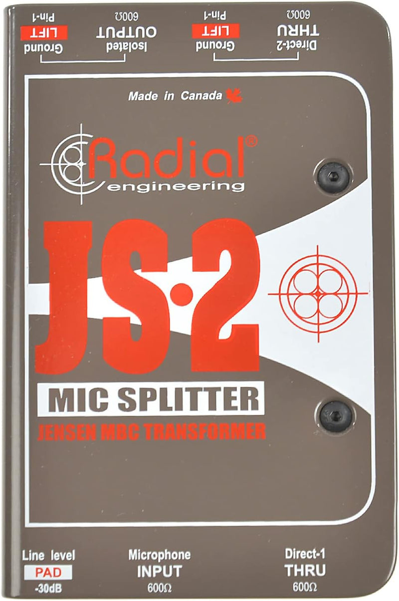 Radial Engineering R800 1022 JS2 Passive Mic Splitter DI Box — main product image