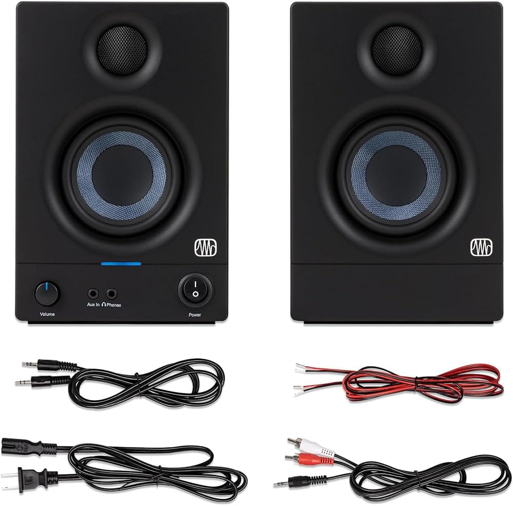 PreSonus ERIS 3.5 Gen 2 Desktop Speakers Bundle - 50W Powered Monitors