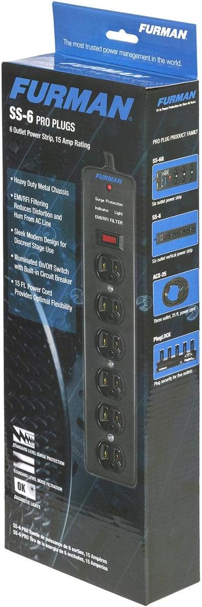 Furman SS-6 6-Outlet Pro Surge Suppressor Strip