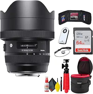 Sigma 205955 12-24mm f/4 Nikon Lens Bundle
