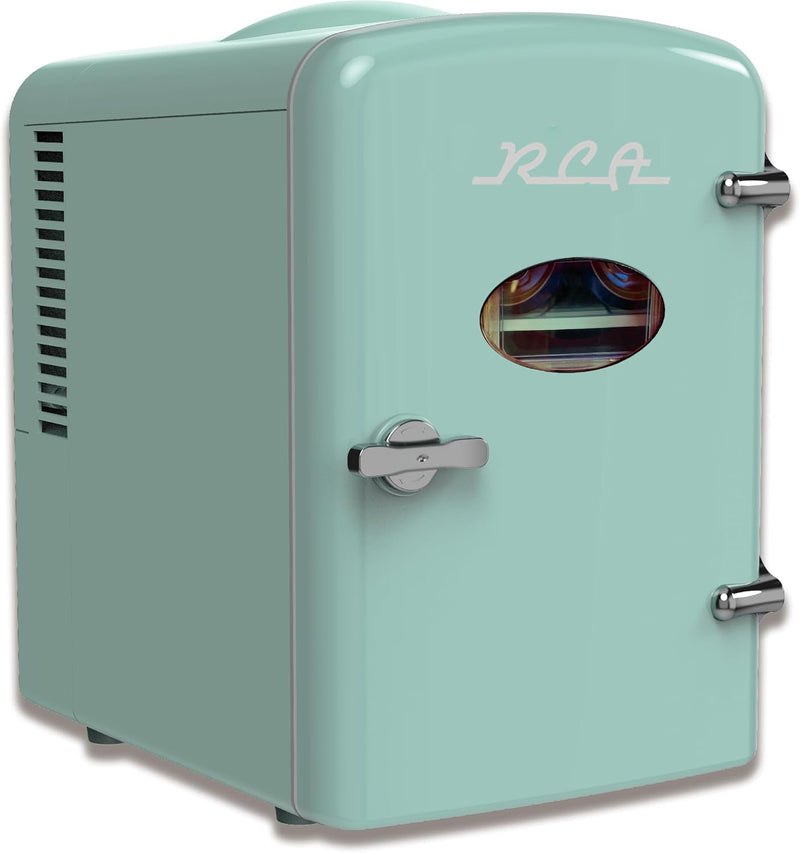 RCA RMIS129-MINT Mini Retro 6-Can Beverage Fridge - Mint — main product image