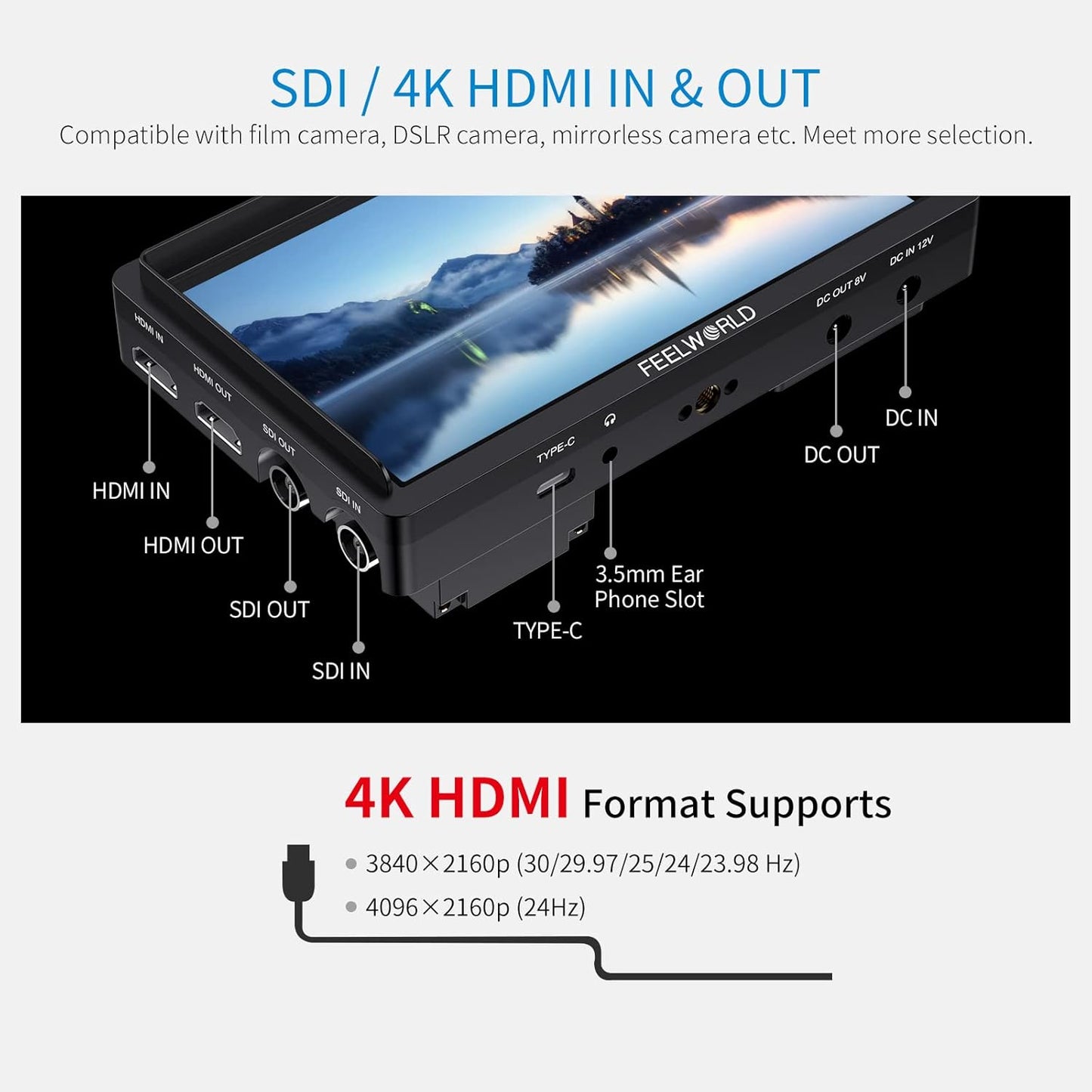 FEELWORLD SA-FW759 6" HDMI SDI Camera Monitor