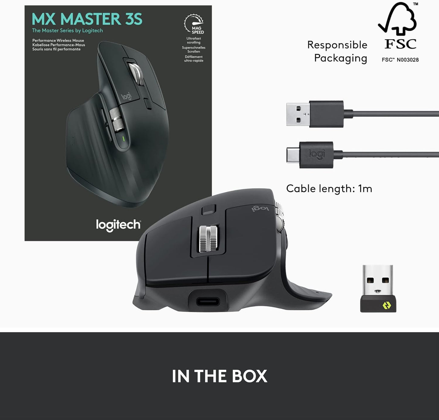 Logitech 910-006561 MX Master 3S Graphite Wireless Mouse