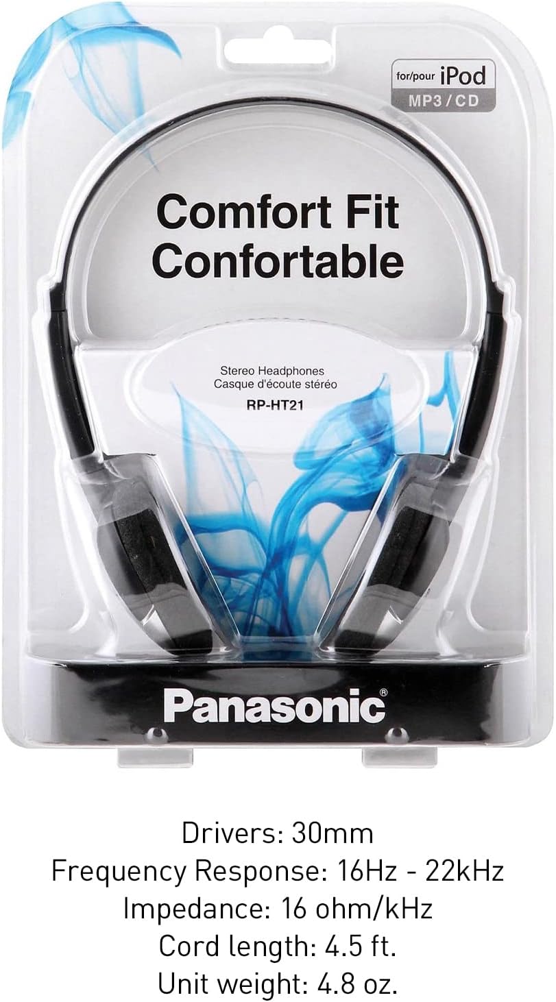Panasonic RP-HT21 Lightweight On-Ear Headphones XBS