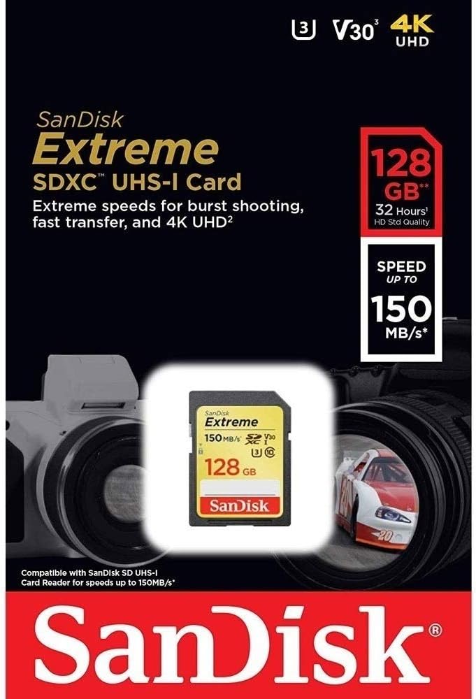 SanDisk SDSDXV5-128G-GNCIN 128GB Extreme SDXC UHS-I Card — main product image