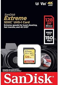 SanDisk Extreme UHS-I U3 SD 128GB Memory Card