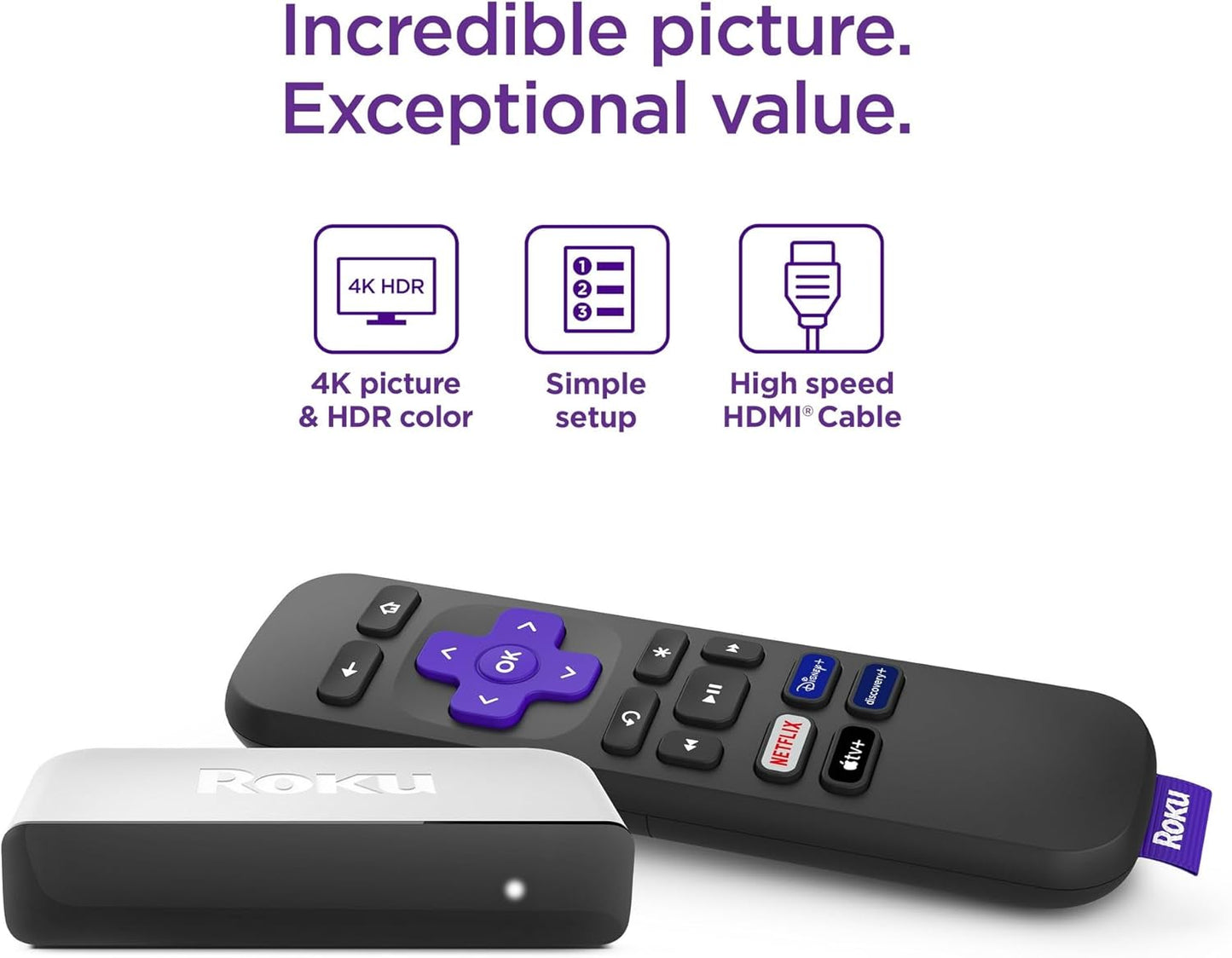 Roku 3920R Premiere 4K/HDR Streaming Media Player HDMI