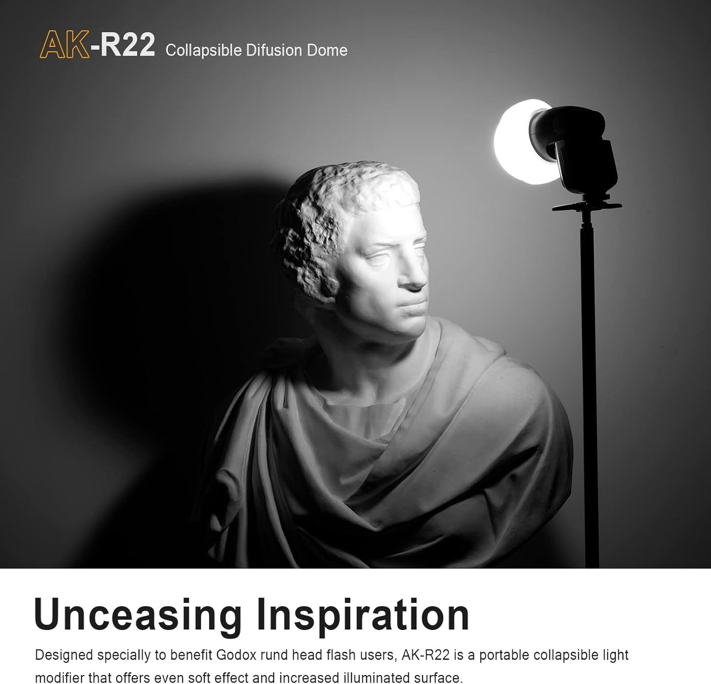Godox AK-R22 Collapsible Diffusion Dome for V1 Round Head Flash