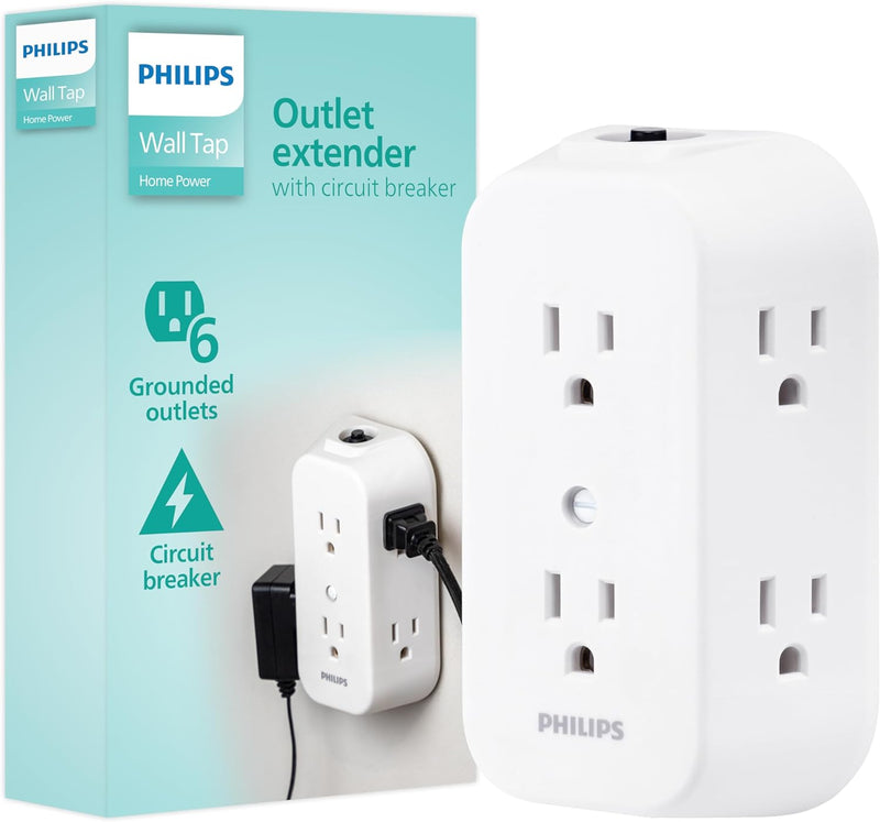 Philips SPS1460WA/37 6-Outlet Grounded Wall Tap Extender — main product image