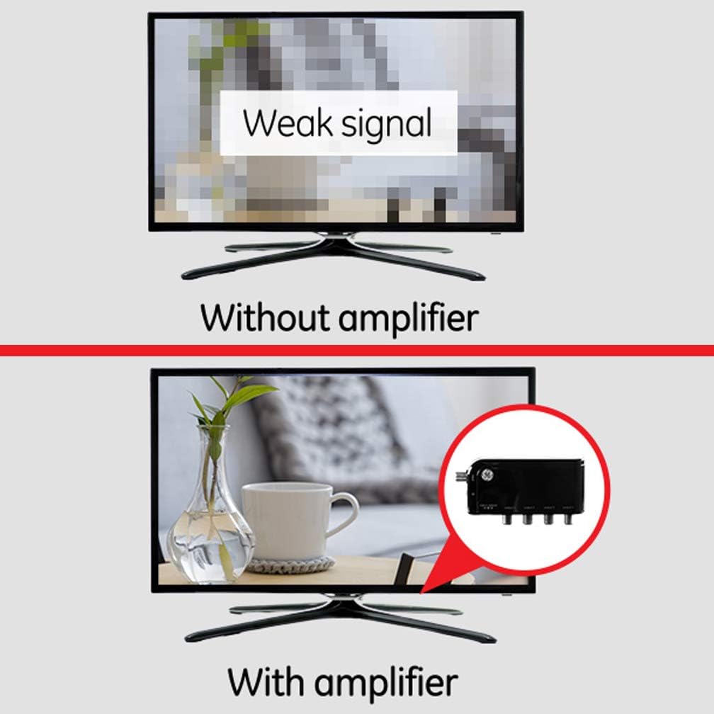 GE 34479 4-Way HD Digital TV Antenna Amplifier