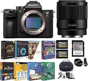 Sony Alpha a7R III A Mirrorless Camera 35mm Lens Bundle