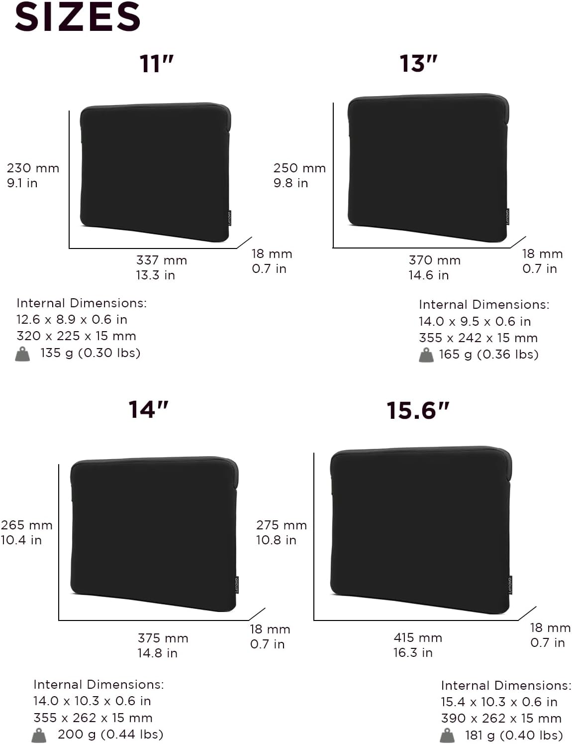 Lenovo GX41K07564 15.6" Laptop Sleeve Neoprene