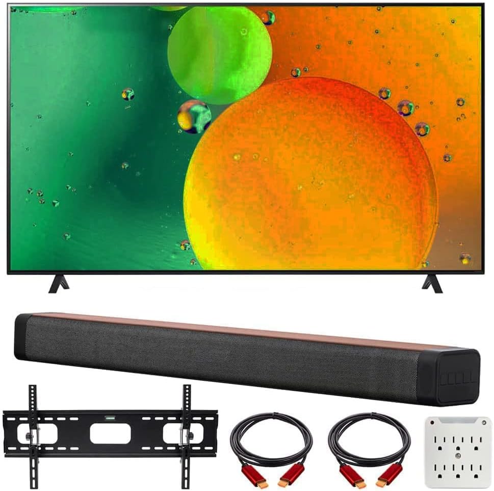 LG E2LG65NANO75UQA 65" NanoCell 4K TV Soundbar Bundle