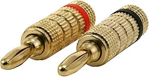 Monoprice 102801 Gold Plated Speaker Banana Plugs