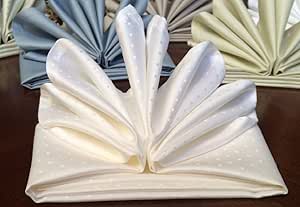 Atlas NKCLRWHD-6F White Polka Dot Dinner Napkins 6-Pack