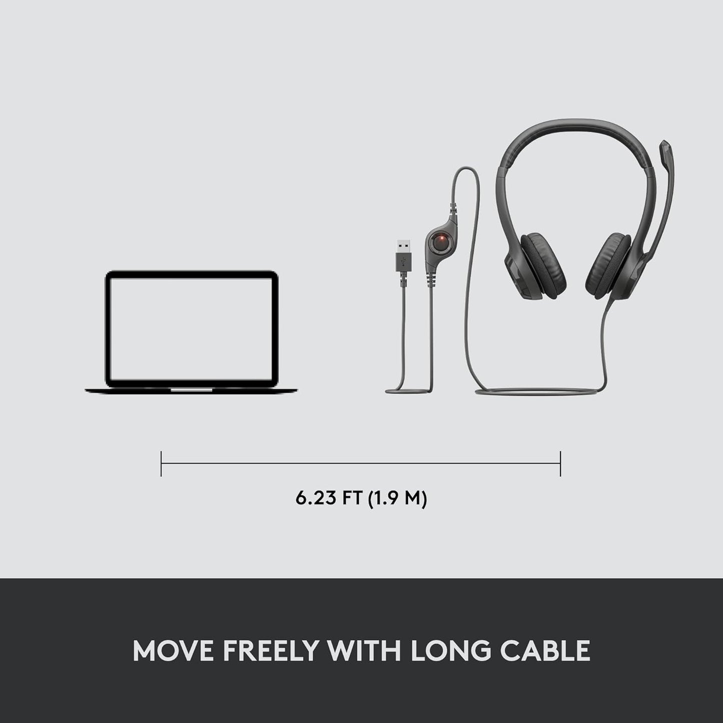 Logitech 981-000014 Wired Headset: Noise-Canceling Mic for PC